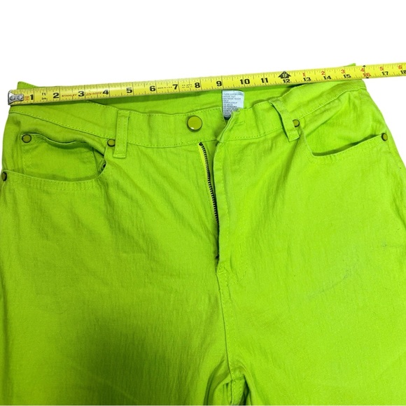 Diane Gilman Green Skinny Jeans Zipper Details Women’s 8 USED - Picture 6 of 9